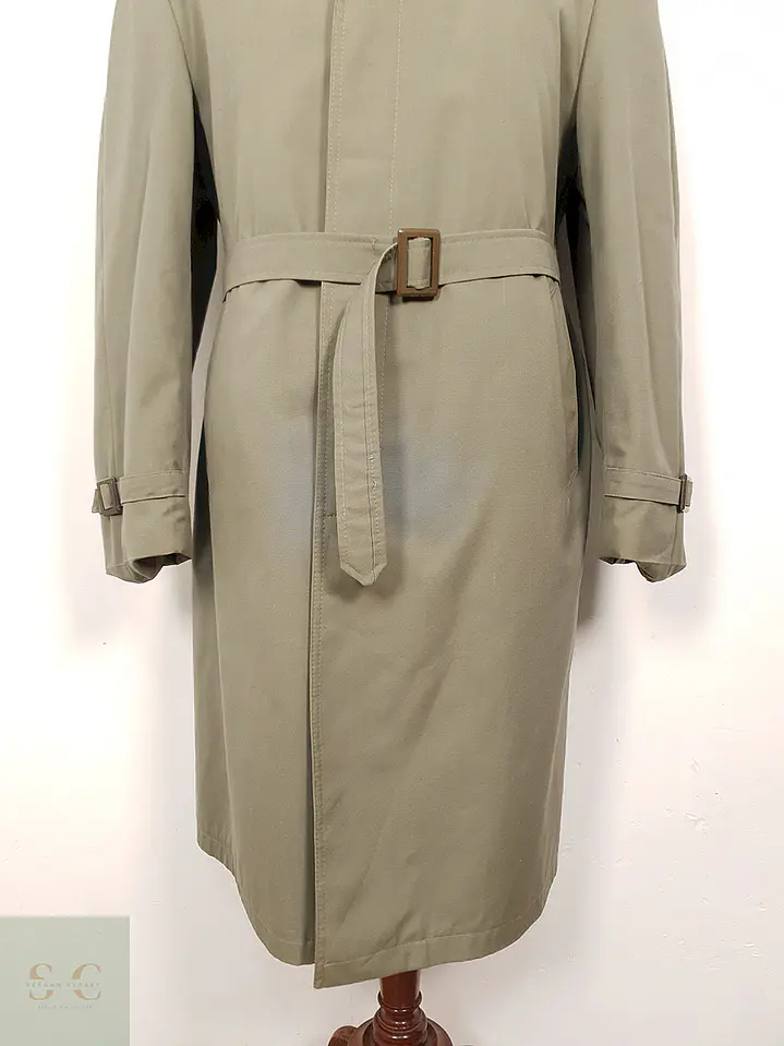 Gabardina Clásica Verde Salvia con Forro Acolchado Desmontable – TALLA LXL 3