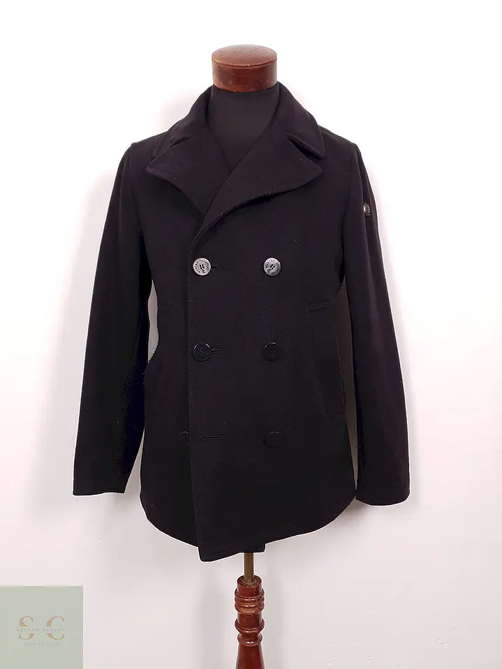 Abrigo Marinero italiano Marina Yatching Negro Lana premium - Talla SM 1