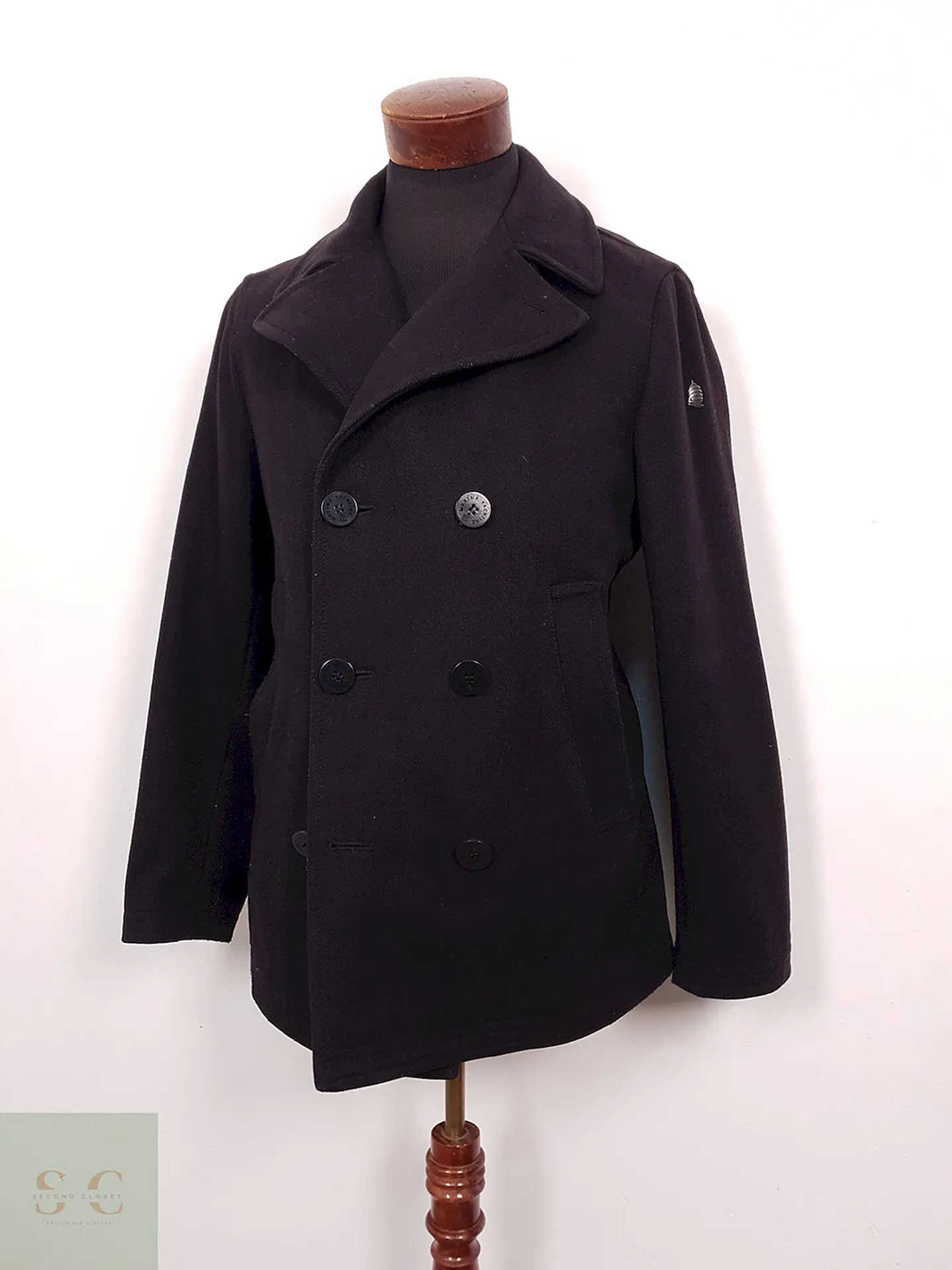 Abrigo Marinero italiano Marina Yatching Negro Lana premium - Talla SM 2