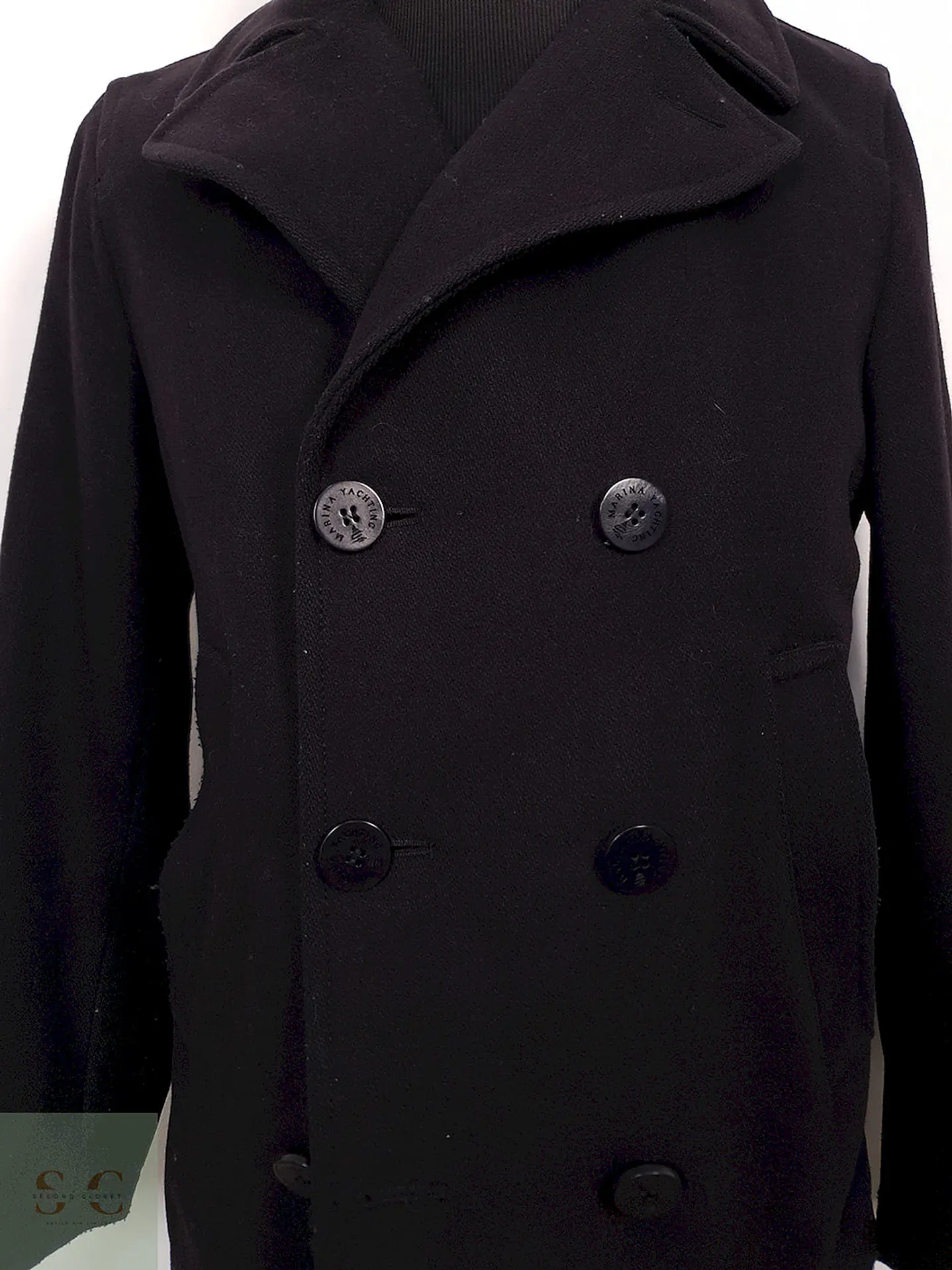 Abrigo Marinero italiano Marina Yatching Negro Lana premium - Talla SM 4