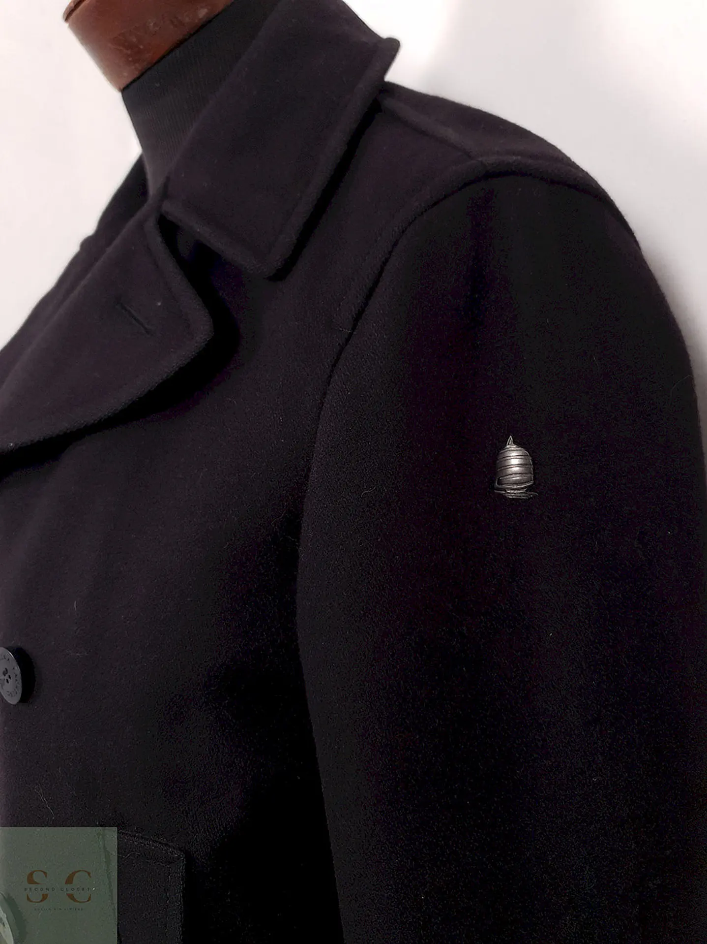 Abrigo Marinero italiano Marina Yatching Negro Lana premium - Talla SM 6