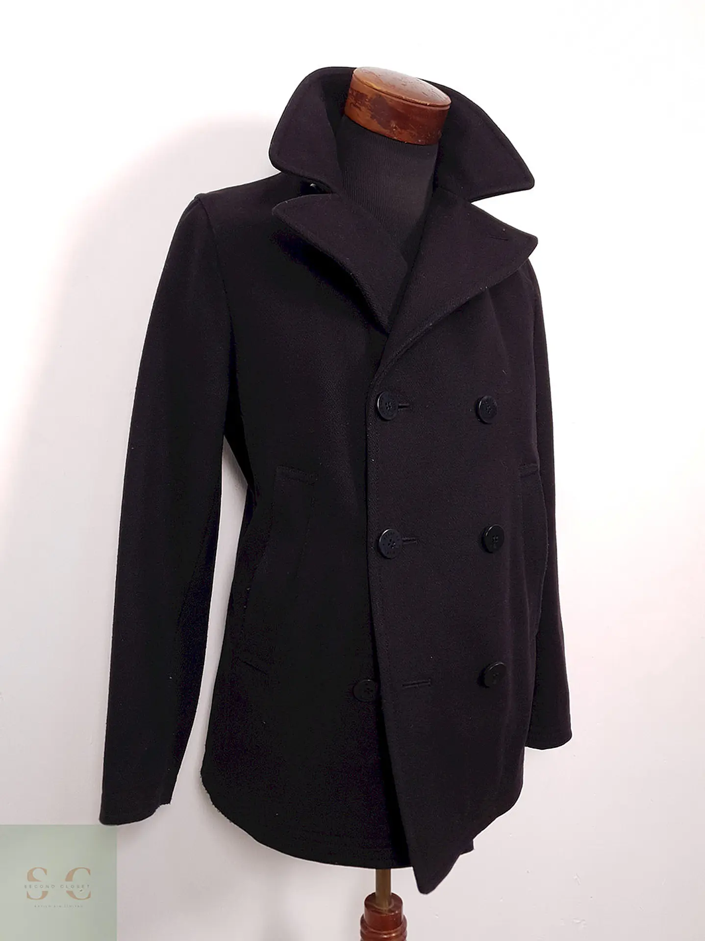 Abrigo Marinero italiano Marina Yatching Negro Lana premium - Talla SM 7