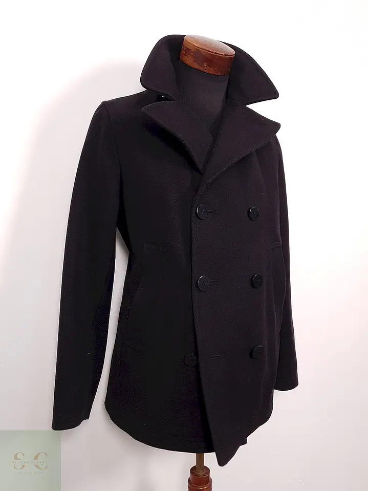 Abrigo Marinero italiano Marina Yatching Negro Lana premium - Talla SM 7