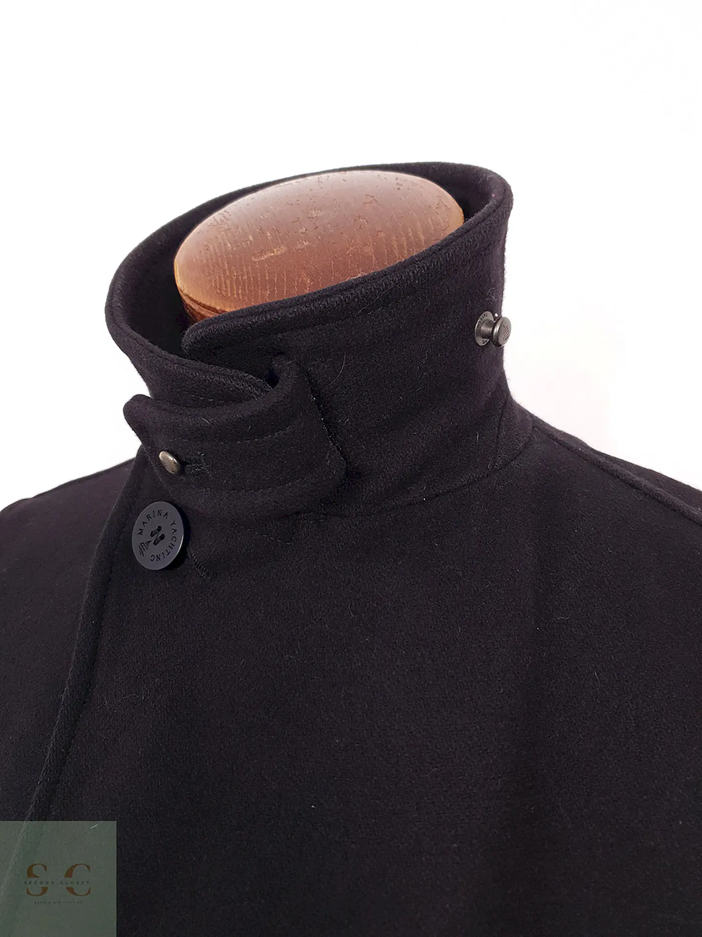 Abrigo Marinero italiano Marina Yatching Negro Lana premium - Talla SM 8