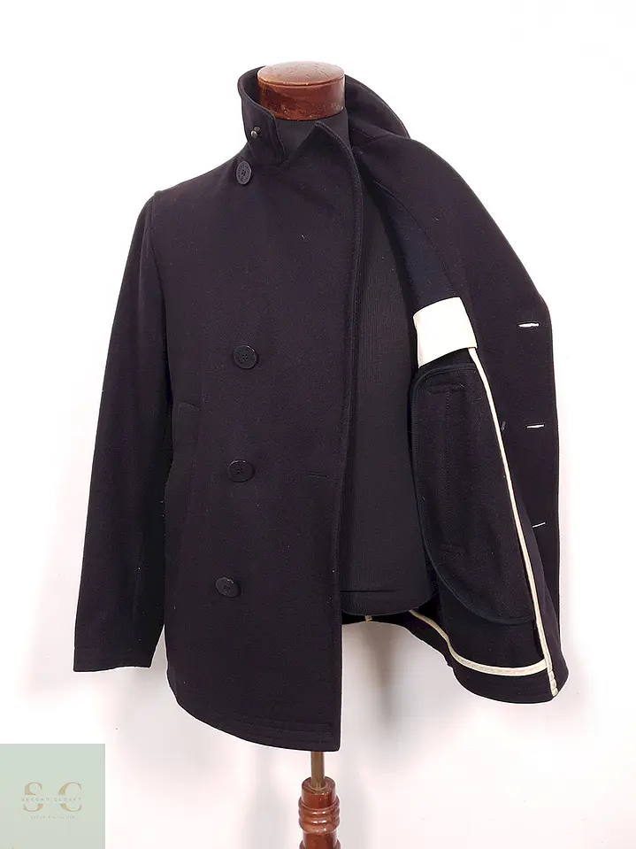 Abrigo Marinero italiano Marina Yatching Negro Lana premium - Talla SM 11