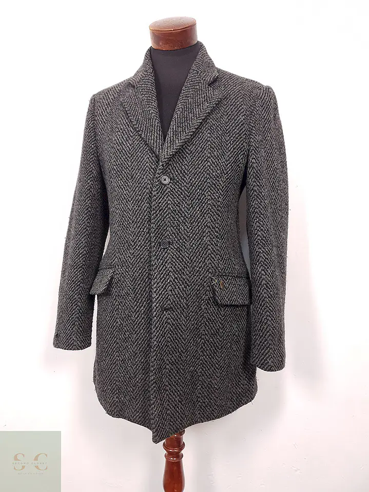 Abrigo Scotch & Soda Espiga de Lana Plomo Premium – TALLA M 2