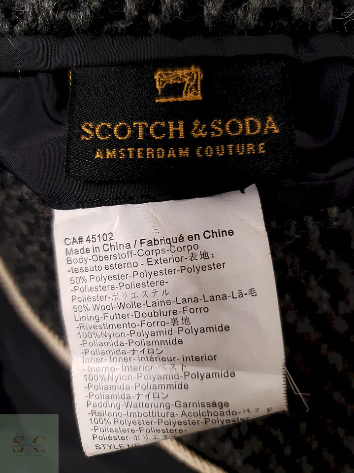 Abrigo Scotch & Soda Espiga de Lana Plomo Premium – TALLA M 12