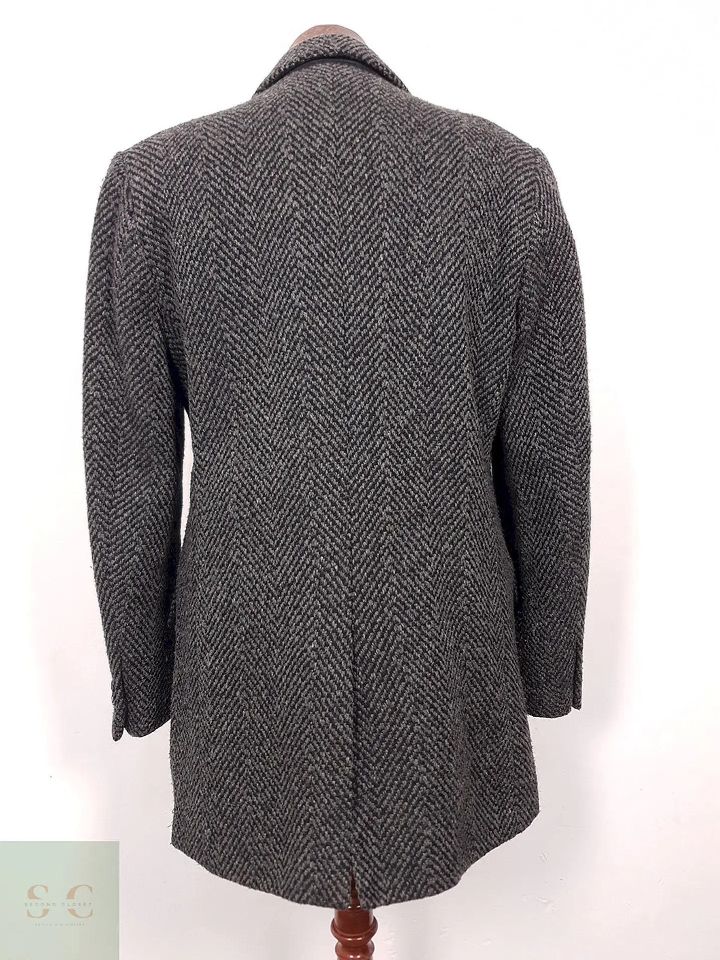 Abrigo Scotch & Soda Espiga de Lana Plomo Premium – TALLA M 9