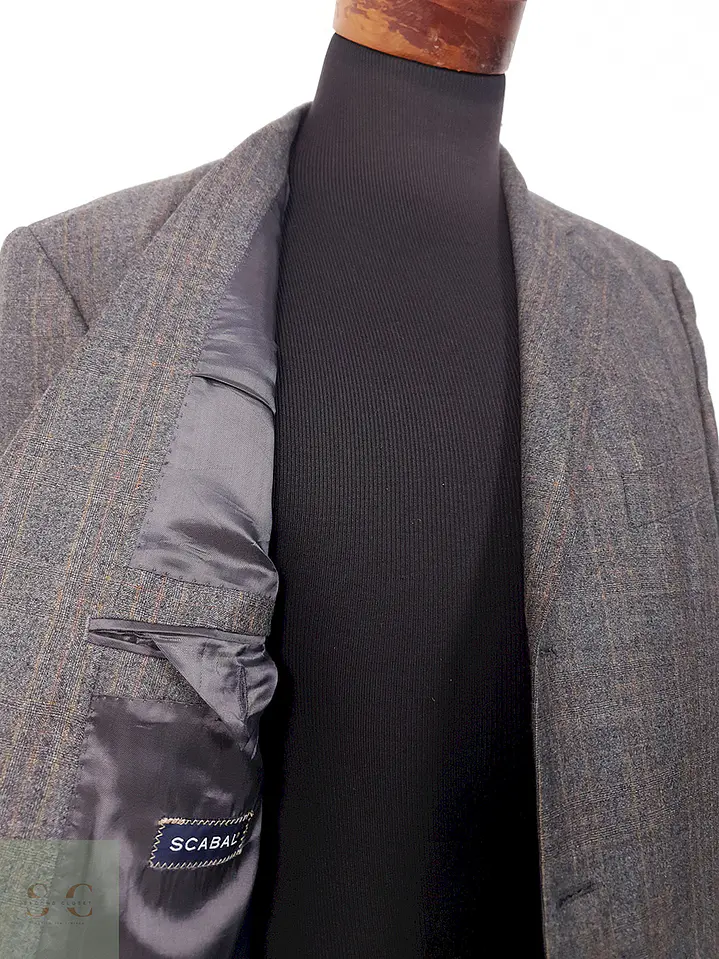 Blazer Scabal Sor Plomo Superfine Merino Wool - Talla L 16