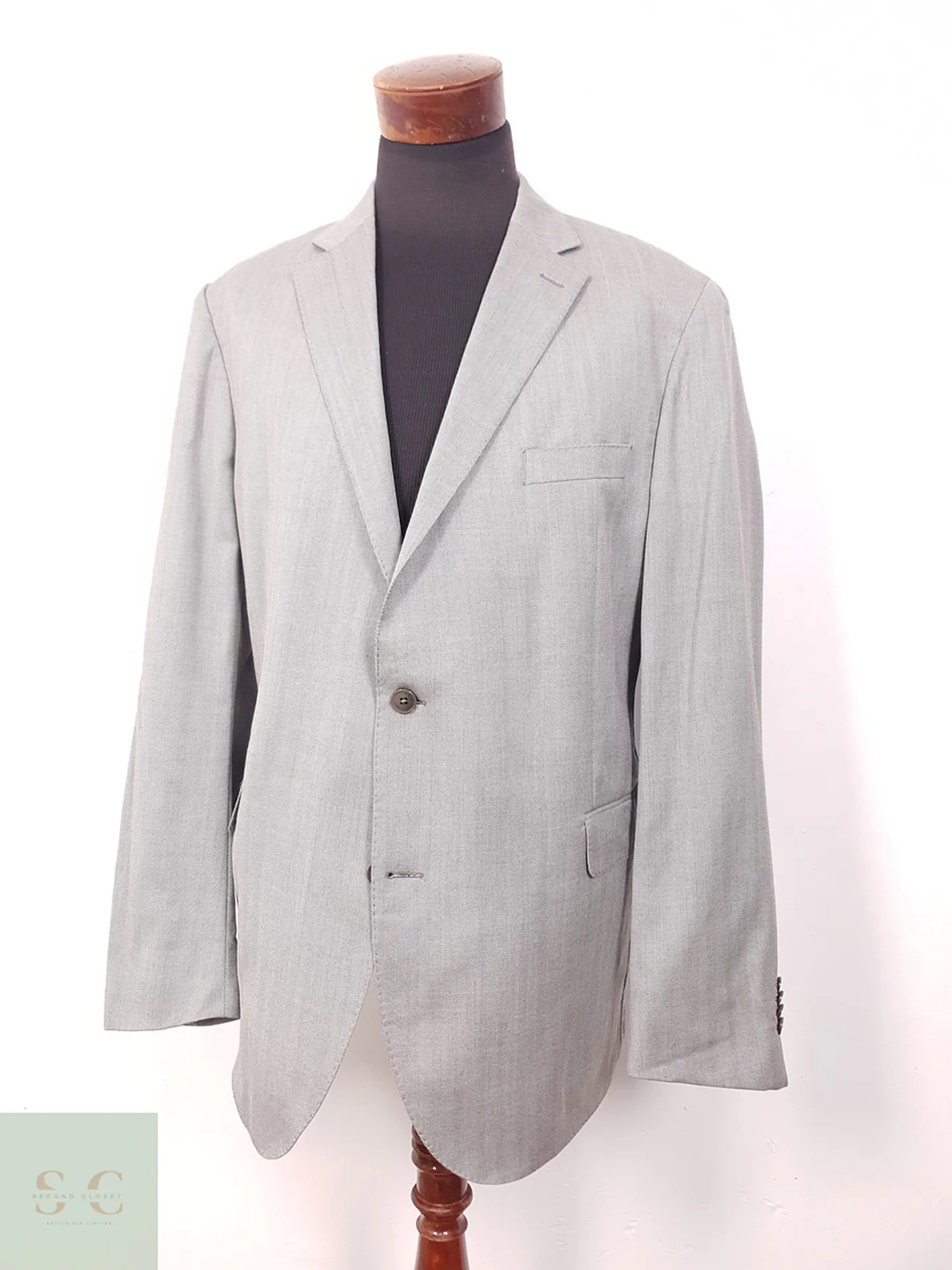 Blazer Eduard Dressler Loro Piana Plomo Espiga 100% Lana Virgen - Talla XL 2