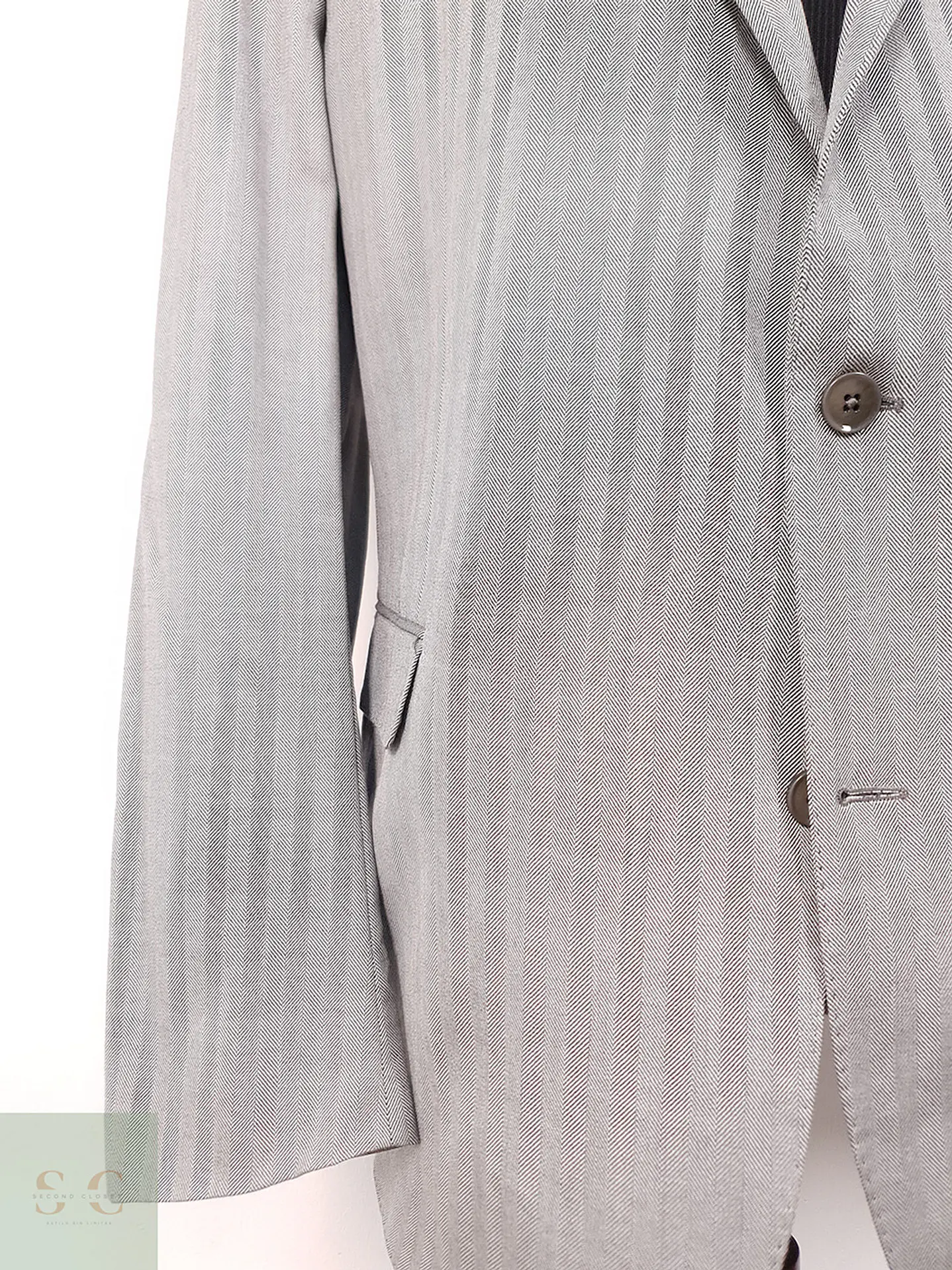 Blazer Eduard Dressler Loro Piana Plomo Espiga 100% Lana Virgen - Talla XL 3