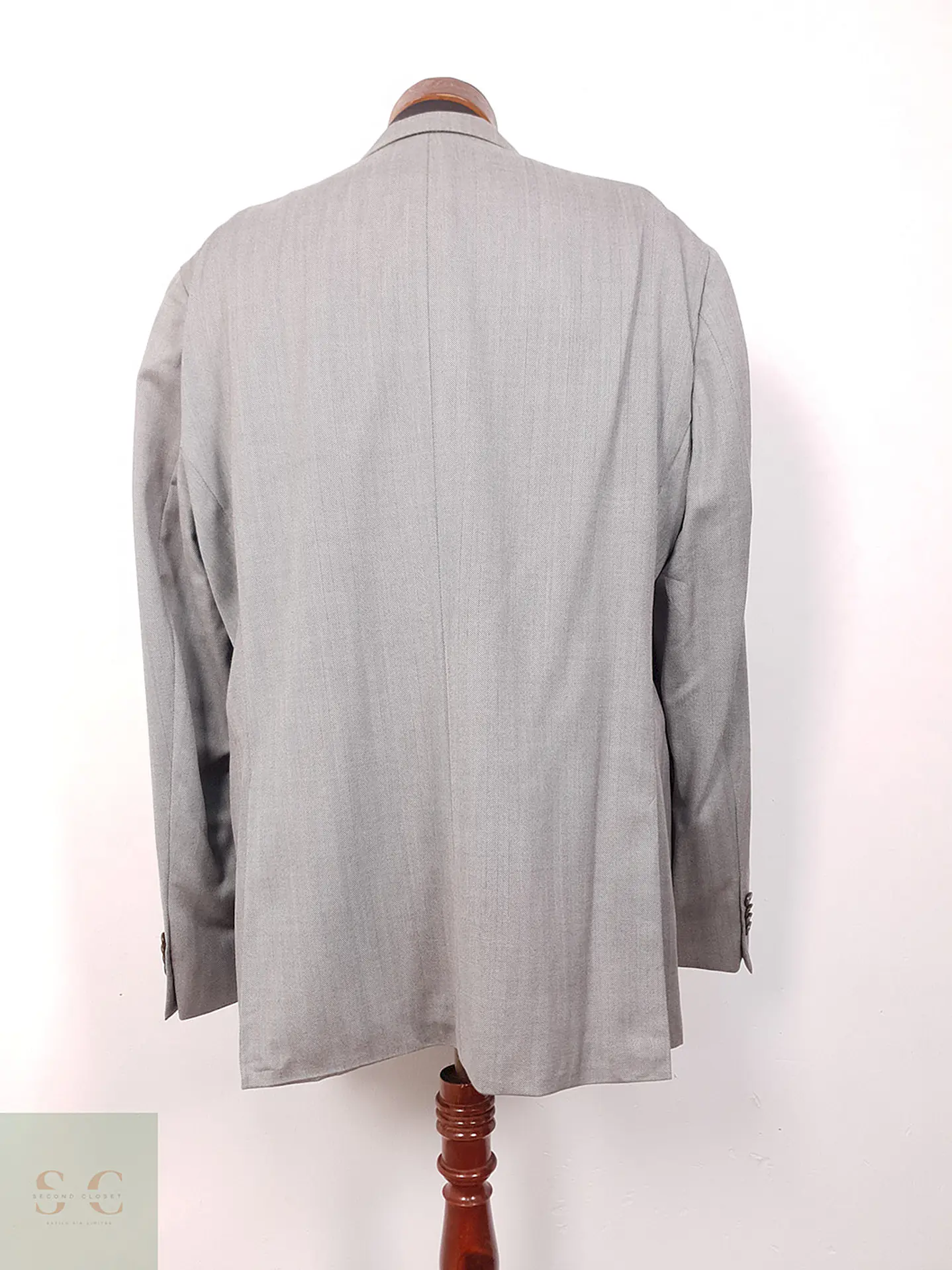 Blazer Eduard Dressler Loro Piana Plomo Espiga 100% Lana Virgen - Talla XL 14
