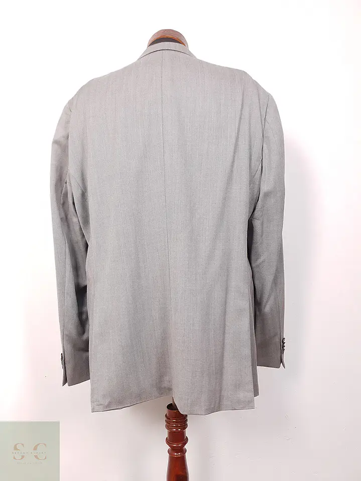 Blazer Eduard Dressler Loro Piana Plomo Espiga 100% Lana Virgen - Talla XL 14