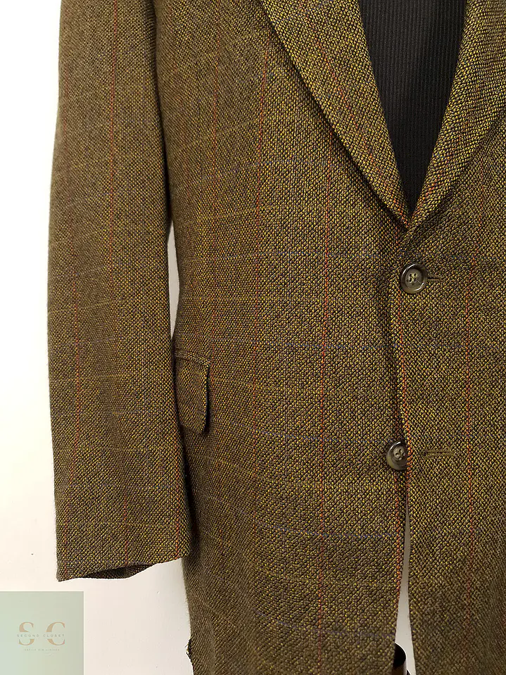 Blazer Franco Callegari Verde Café Viscosa y Lino - Talla XXL 3