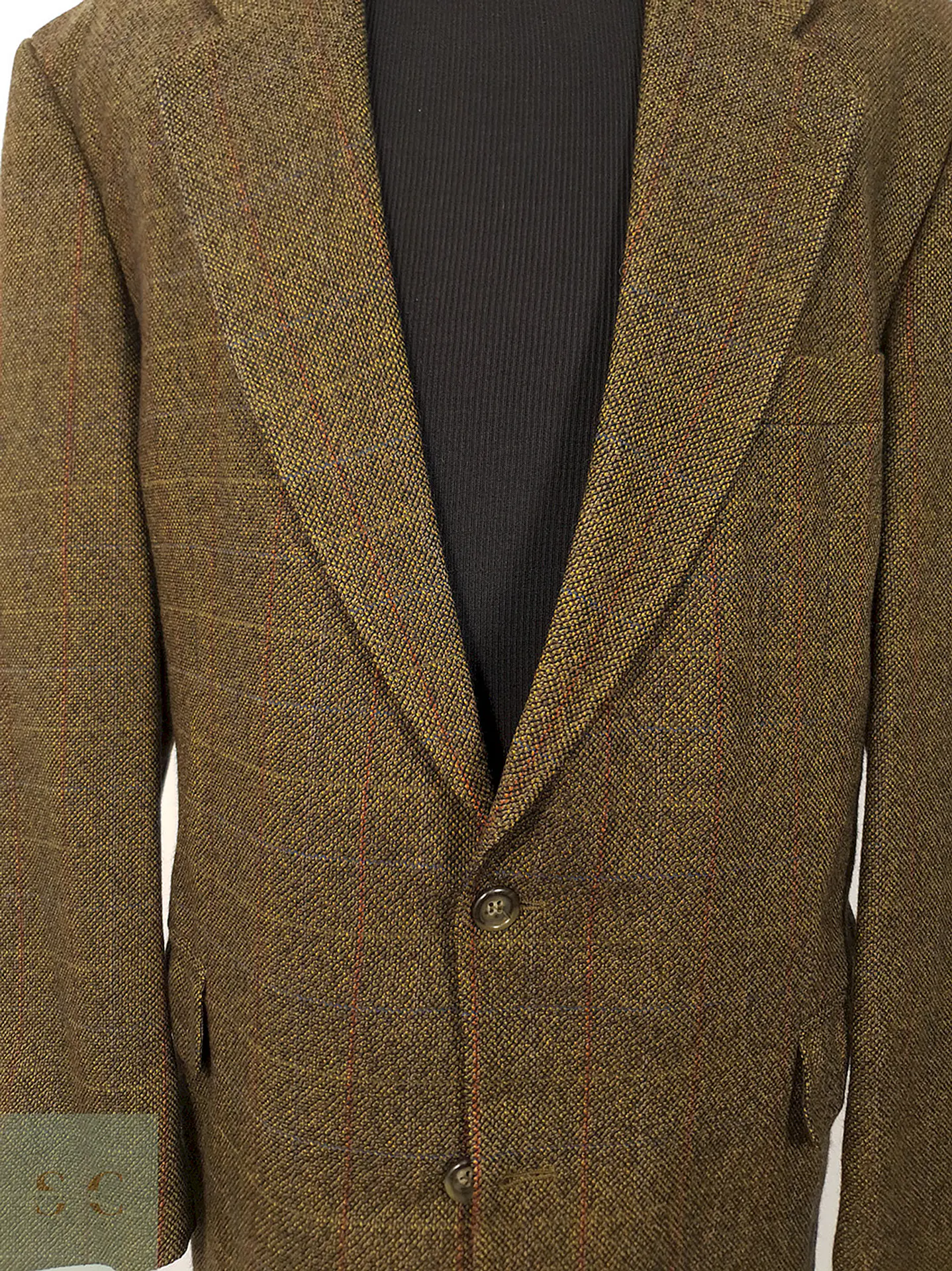 Blazer Franco Callegari Verde Café Viscosa y Lino - Talla XXL 4