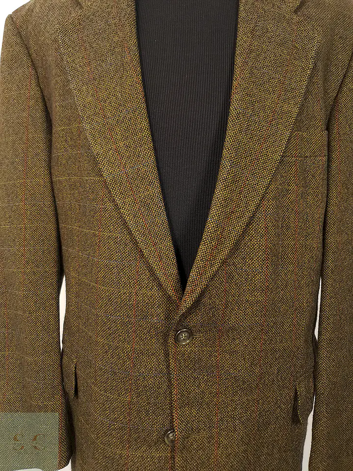 Blazer Franco Callegari Verde Café Viscosa y Lino - Talla XXL 4