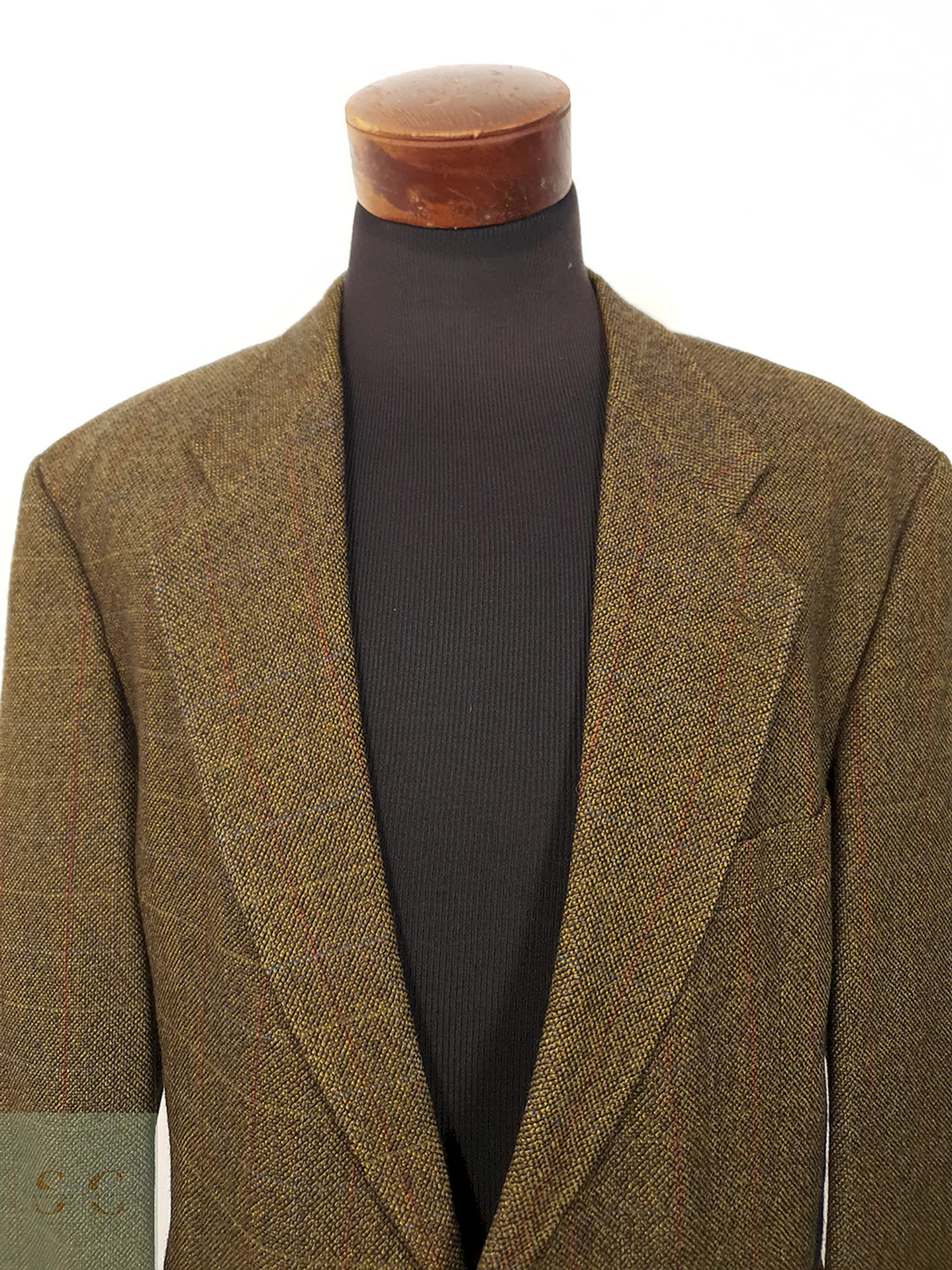 Blazer Franco Callegari Verde Café Viscosa y Lino - Talla XXL 5