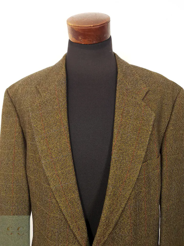 Blazer Franco Callegari Verde Café Viscosa y Lino - Talla XXL 5