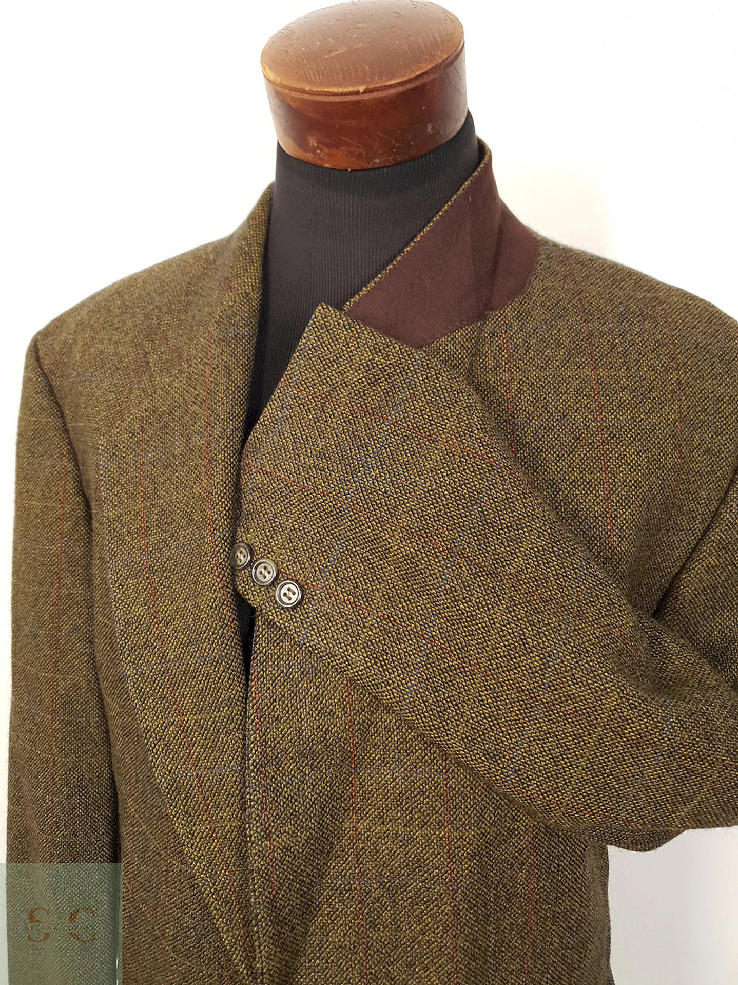 Blazer Franco Callegari Verde Café Viscosa y Lino - Talla XXL 7