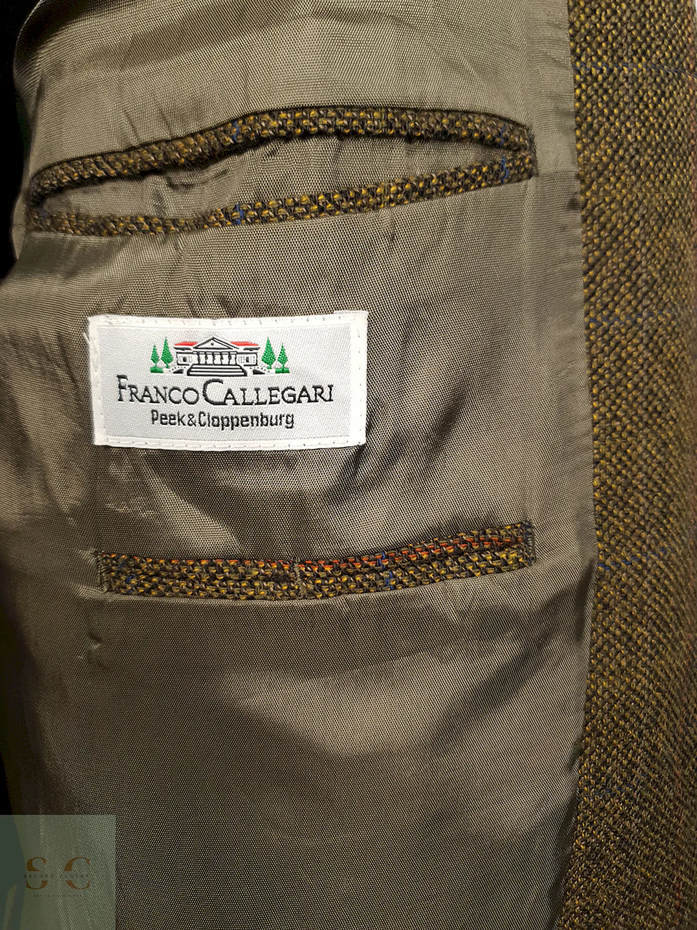 Blazer Franco Callegari Verde Café Viscosa y Lino - Talla XXL 8