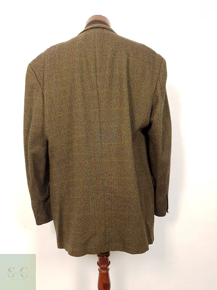Blazer Franco Callegari Verde Café Viscosa y Lino - Talla XXL 11