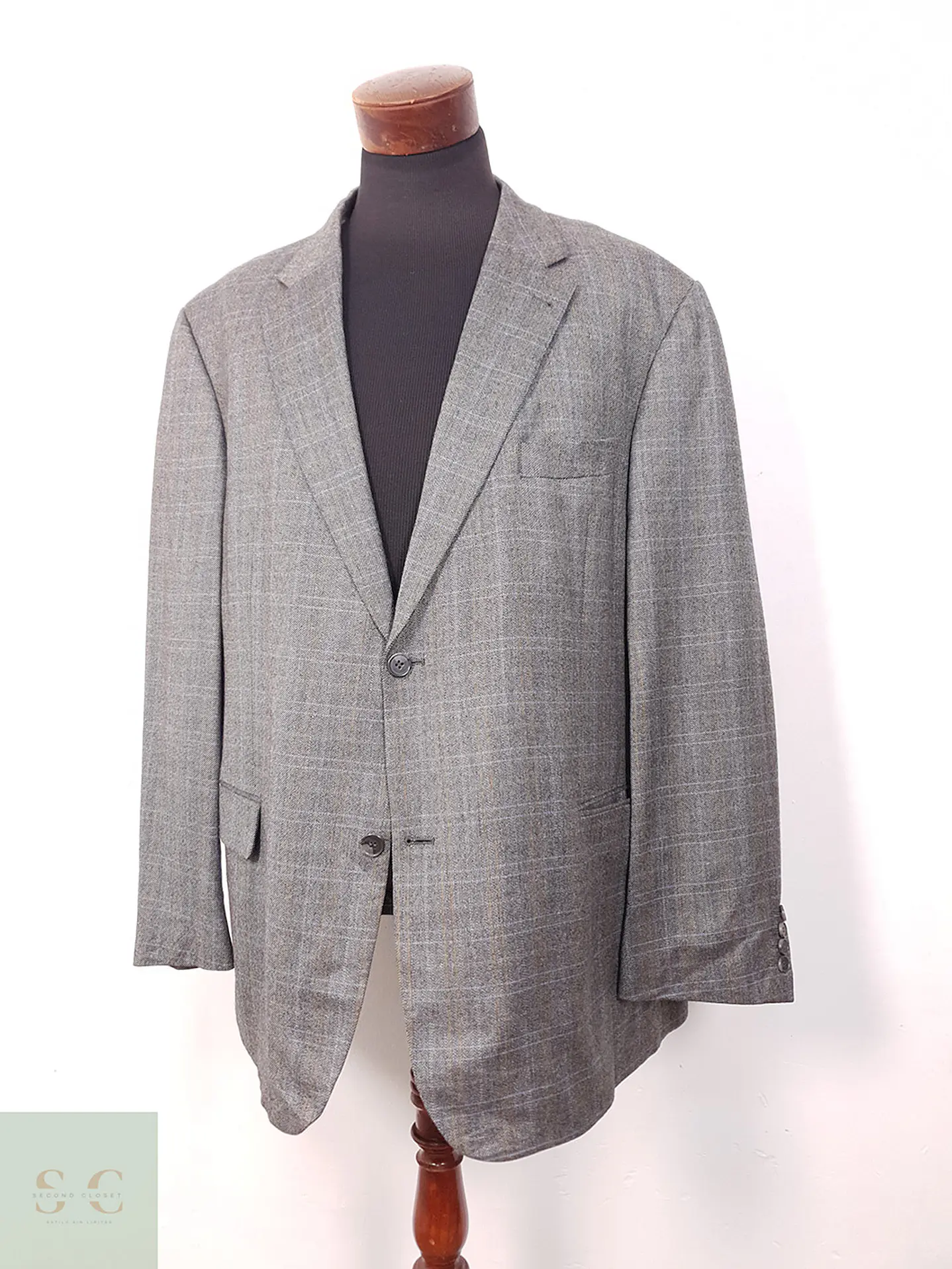 Blazer Digel Plomo Espiga Lana Virgen y Viscosa - Talla XL-XXL 2