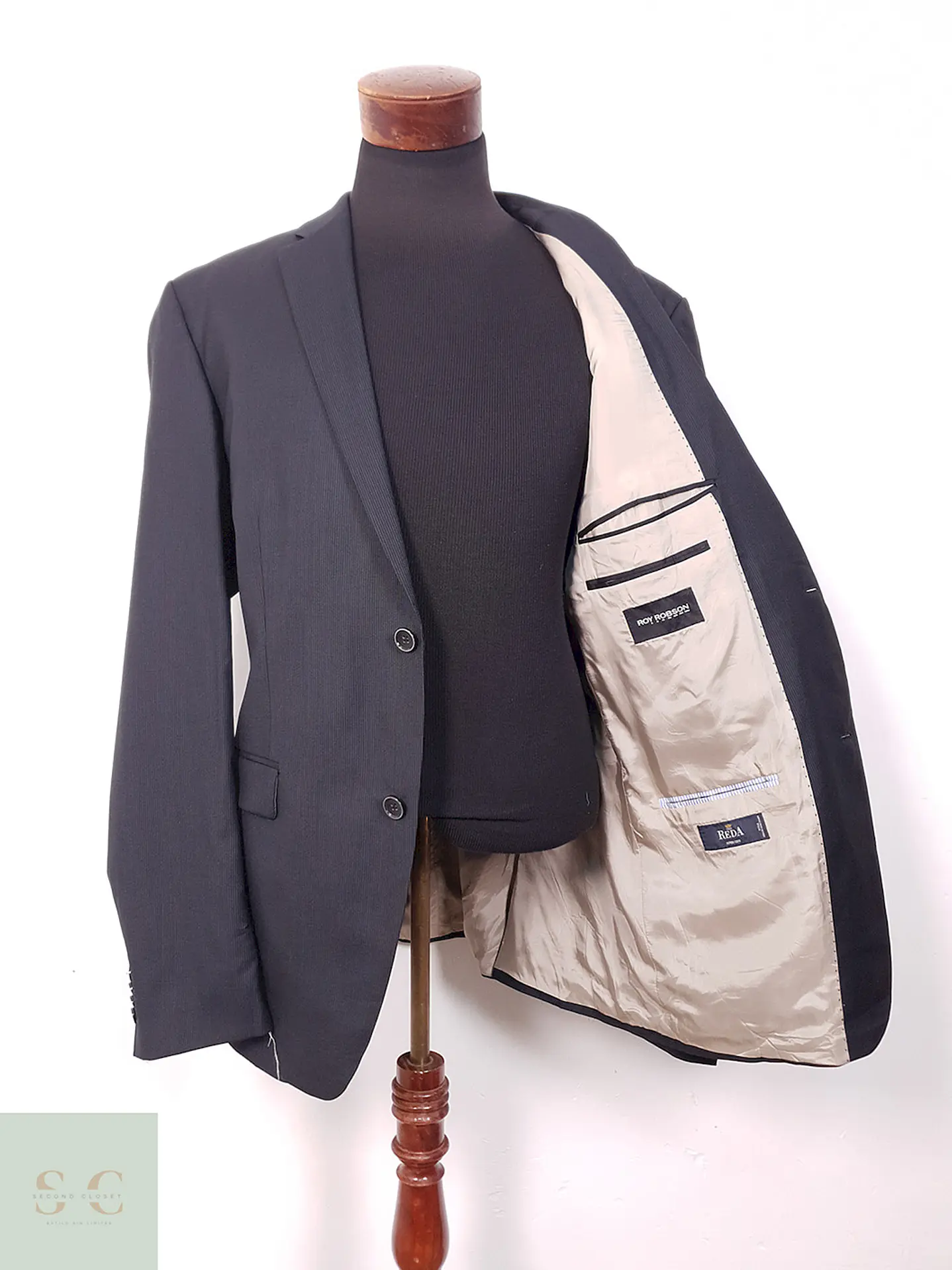 Blazer Roy Robson Reda Negro Rayas Super 110 - Talla XL Largo 11