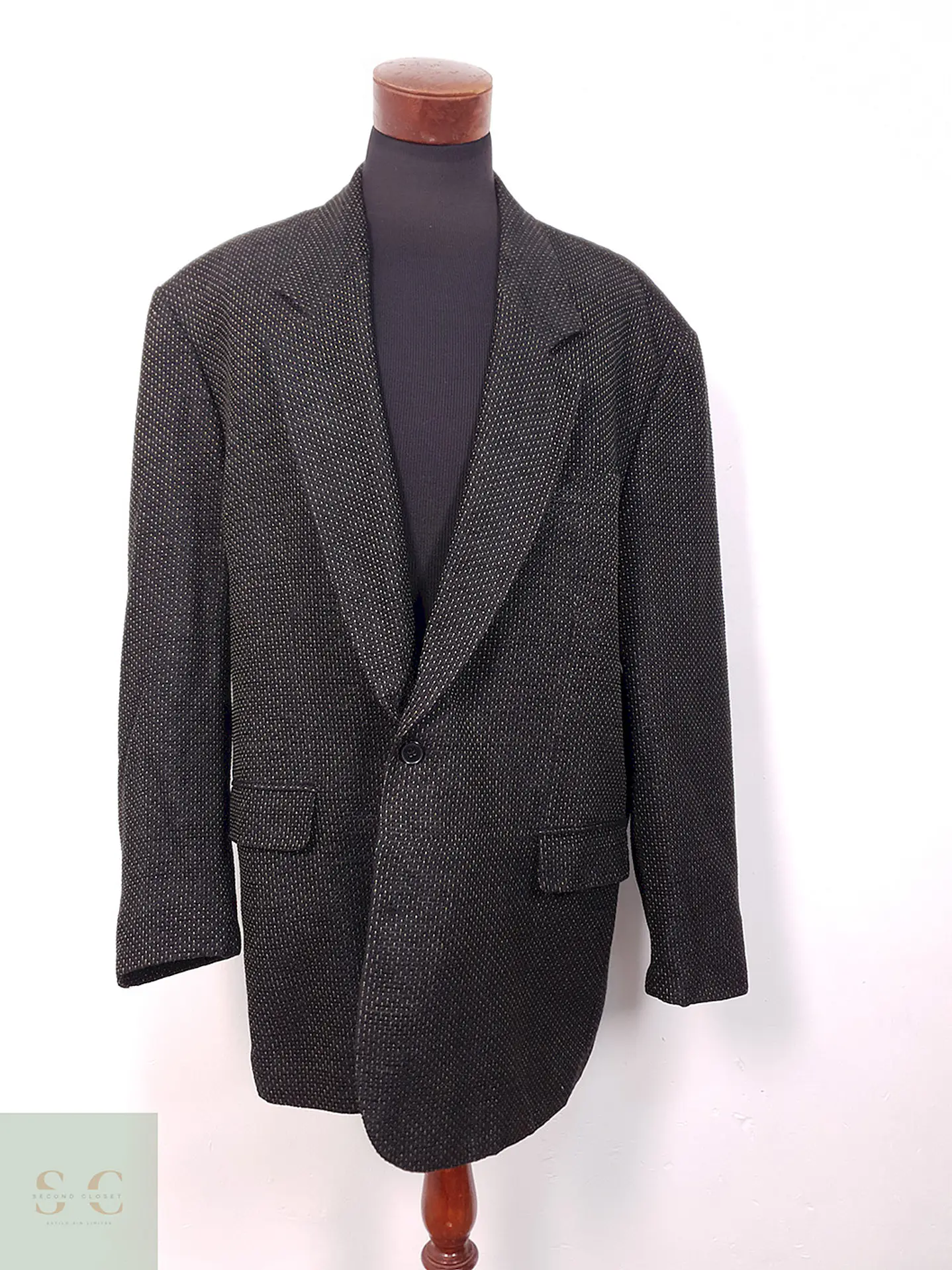 Blazer Lavis Negro con Puntos Naranja - Talla 3XL 1