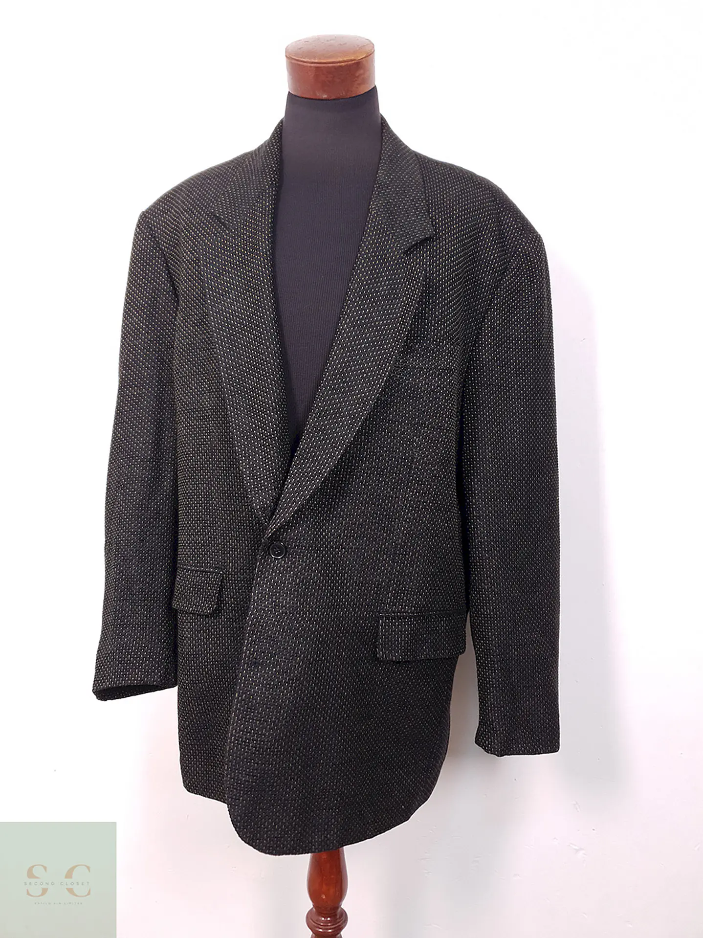 Blazer Lavis Negro con Puntos Naranja - Talla 3XL 2