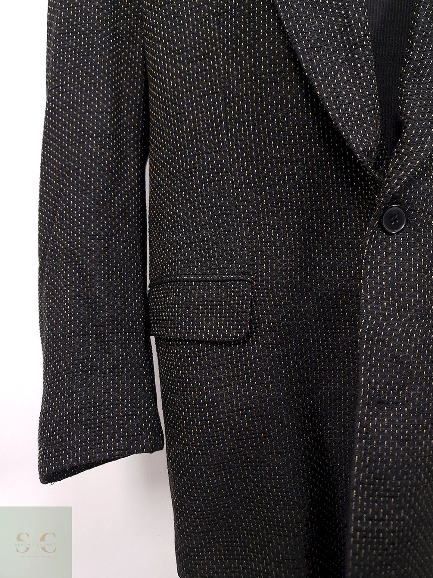 Blazer Lavis Negro con Puntos Naranja - Talla 3XL 3