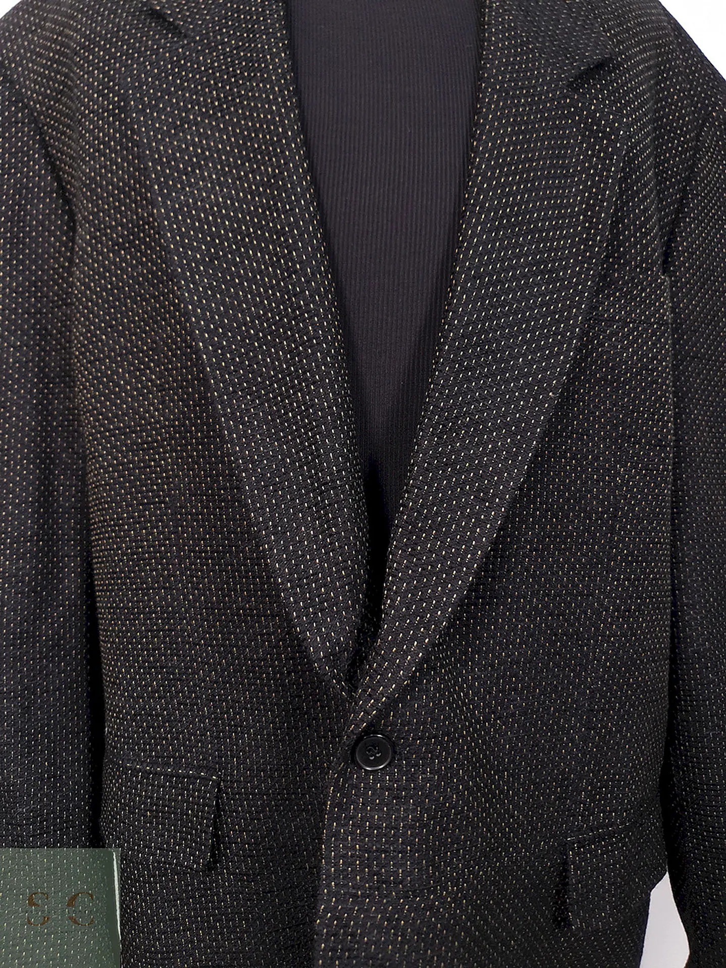 Blazer Lavis Negro con Puntos Naranja - Talla 3XL 4