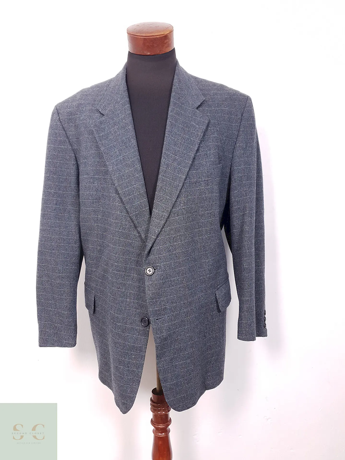 Blazer Mario Barutti Azul Lana Virgen Poliéster Cashmere - Talla XXL 1