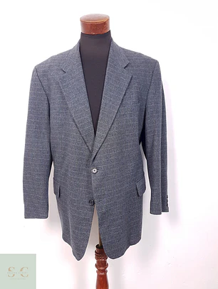 Blazer Mario Barutti Azul Lana Virgen Poliéster Cashmere - Talla XXL