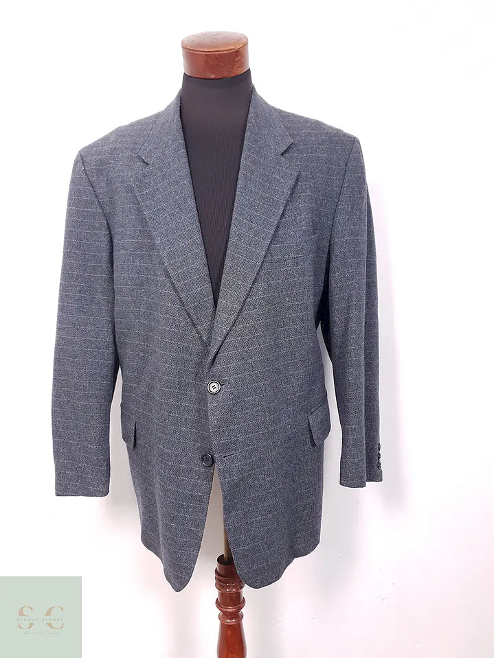 Blazer Mario Barutti Azul Lana Virgen Poliéster Cashmere - Talla XXL 1