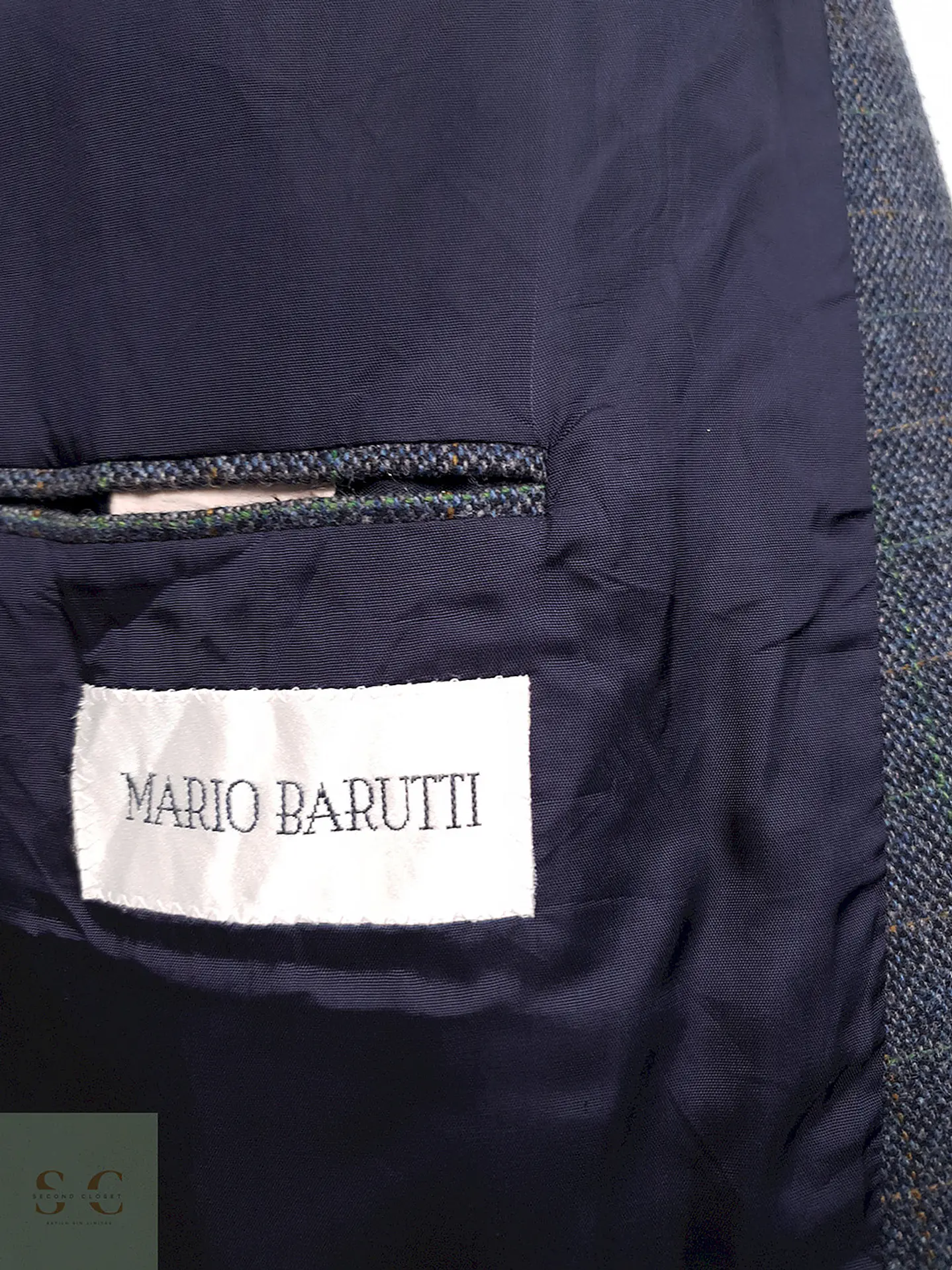 Blazer Mario Barutti Azul Lana Virgen Poliéster Cashmere - Talla XXL 7
