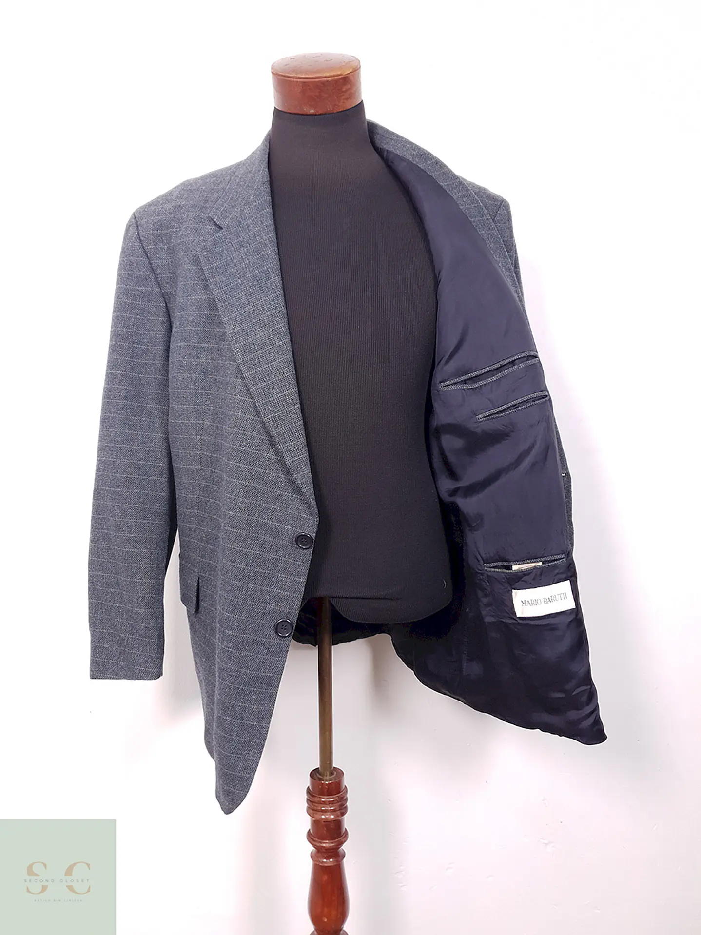 Blazer Mario Barutti Azul Lana Virgen Poliéster Cashmere - Talla XXL 9