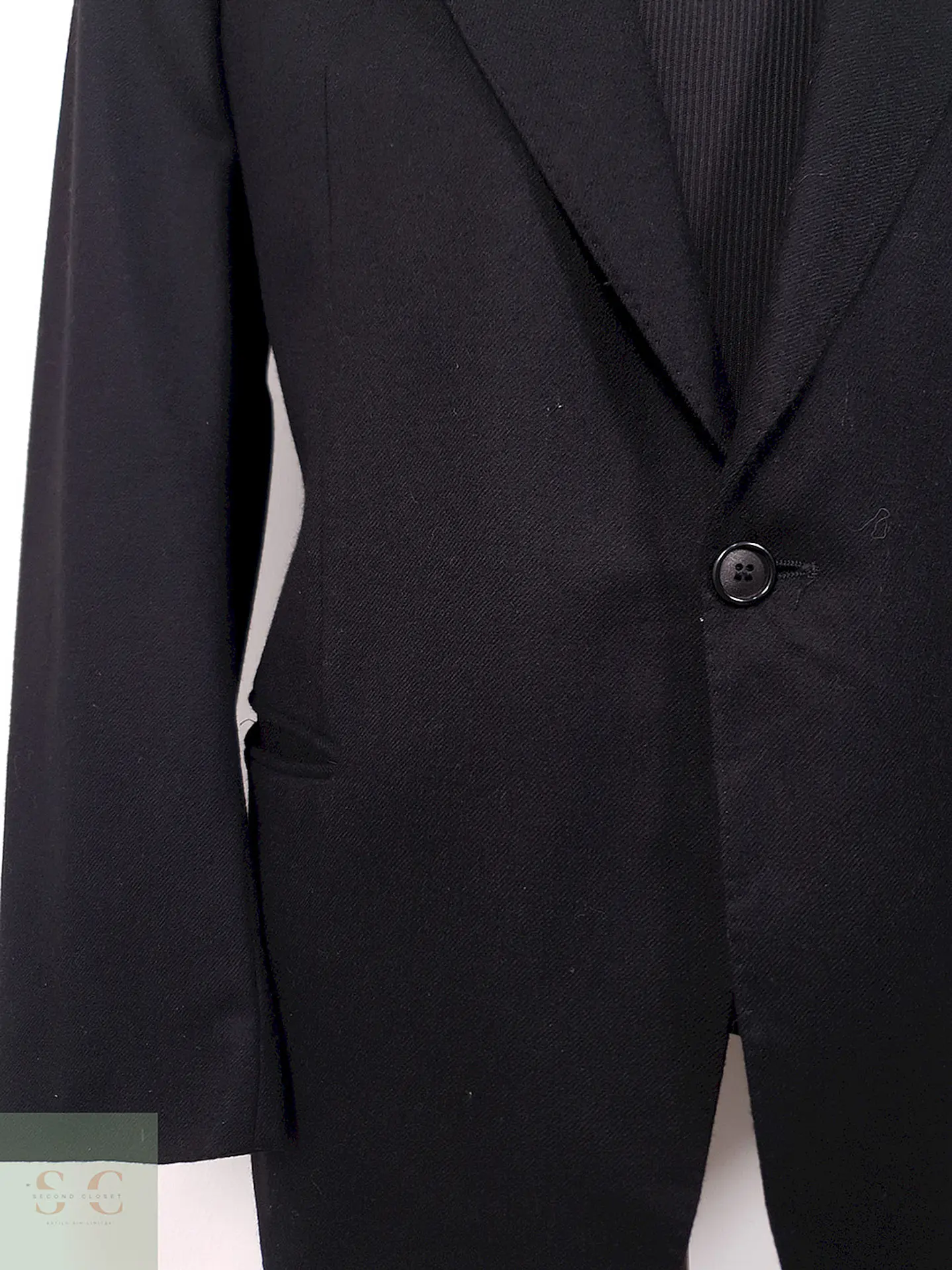 Blazer Formal Negro 1 Botón Lana Virgen Cashmere - Talla SM 3