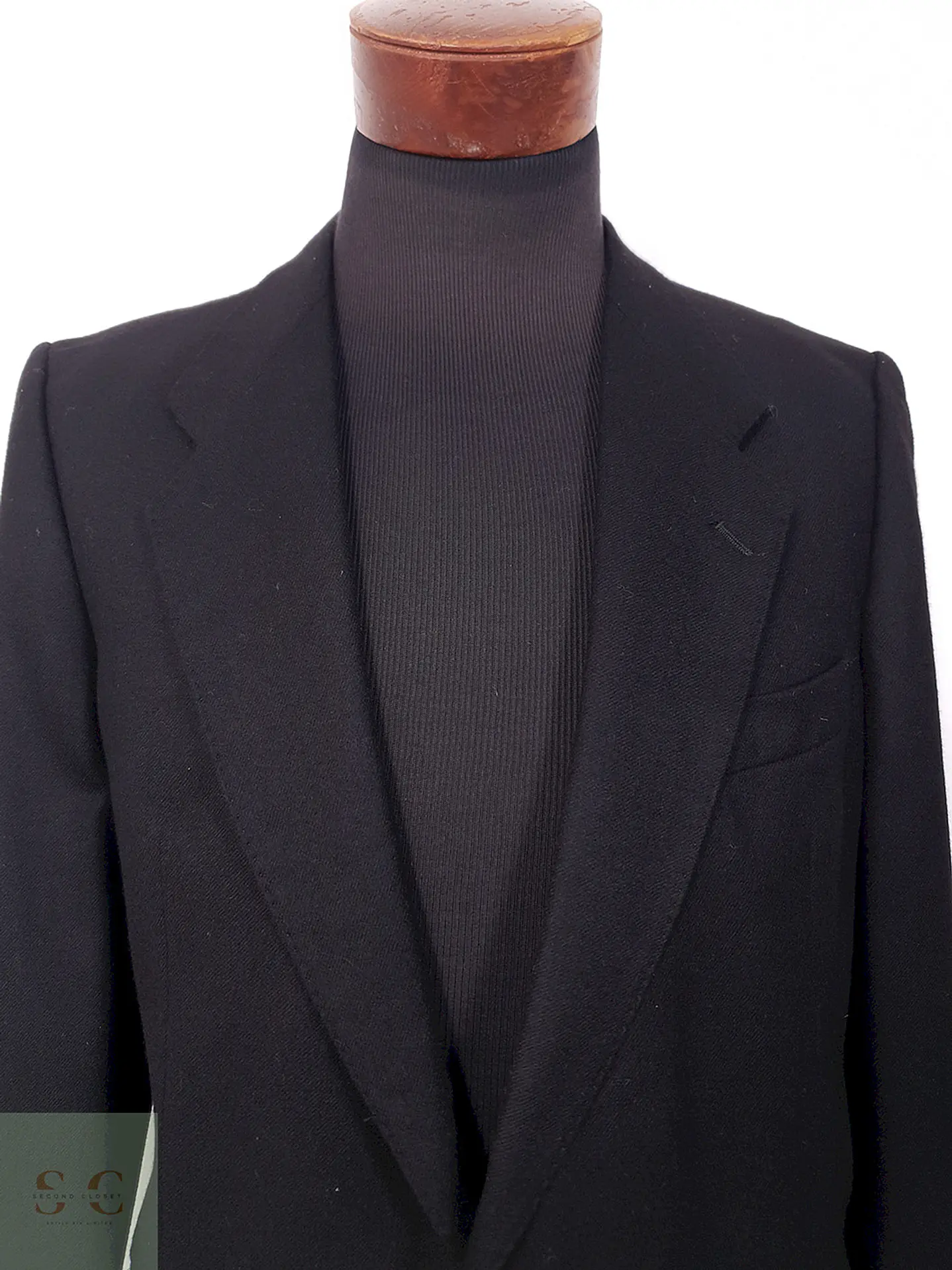 Blazer Formal Negro 1 Botón Lana Virgen Cashmere - Talla SM 4
