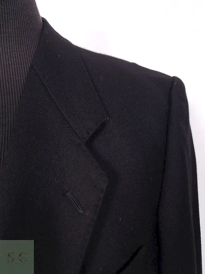 Blazer Formal Negro 1 Botón Lana Virgen Cashmere - Talla SM 5