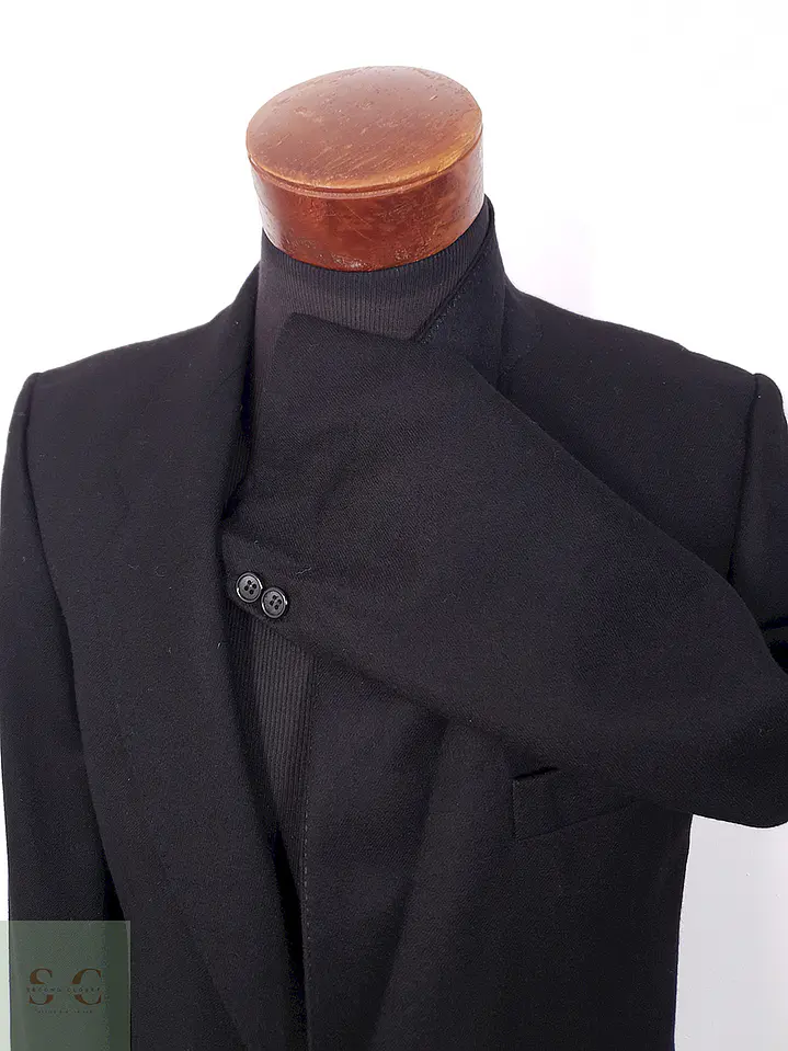 Blazer Formal Negro 1 Botón Lana Virgen Cashmere - Talla SM 6