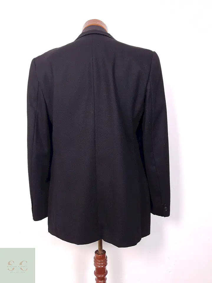 Blazer Formal Negro 1 Botón Lana Virgen Cashmere - Talla SM 10