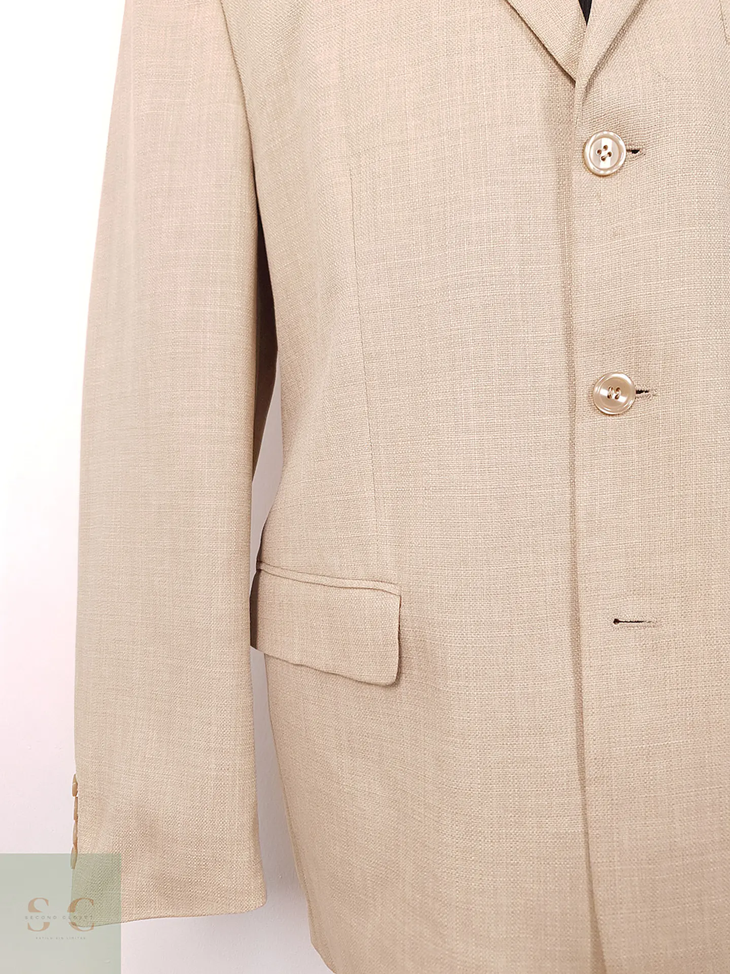 Blazer Kingfield Beige Símil Lino - Talla XXL 3