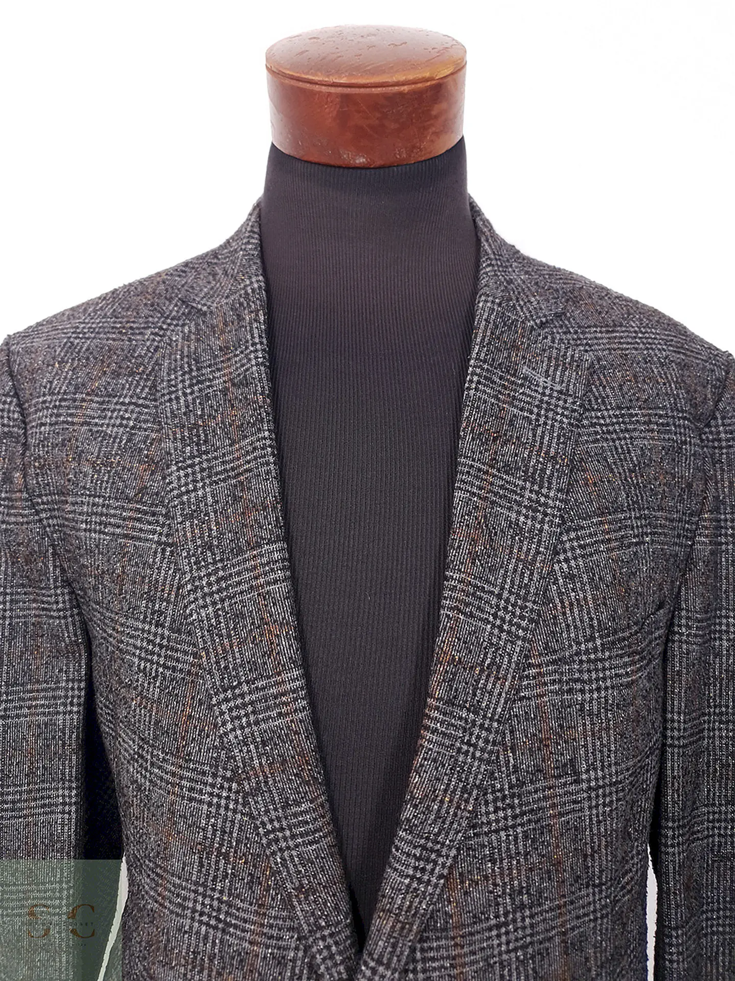 Blazer Carl Gross Príncipe de Gales Plomo Mezcla Lana - Talla XL 4
