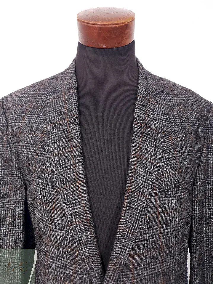 Blazer Carl Gross Príncipe de Gales Plomo Mezcla Lana - Talla XL 4