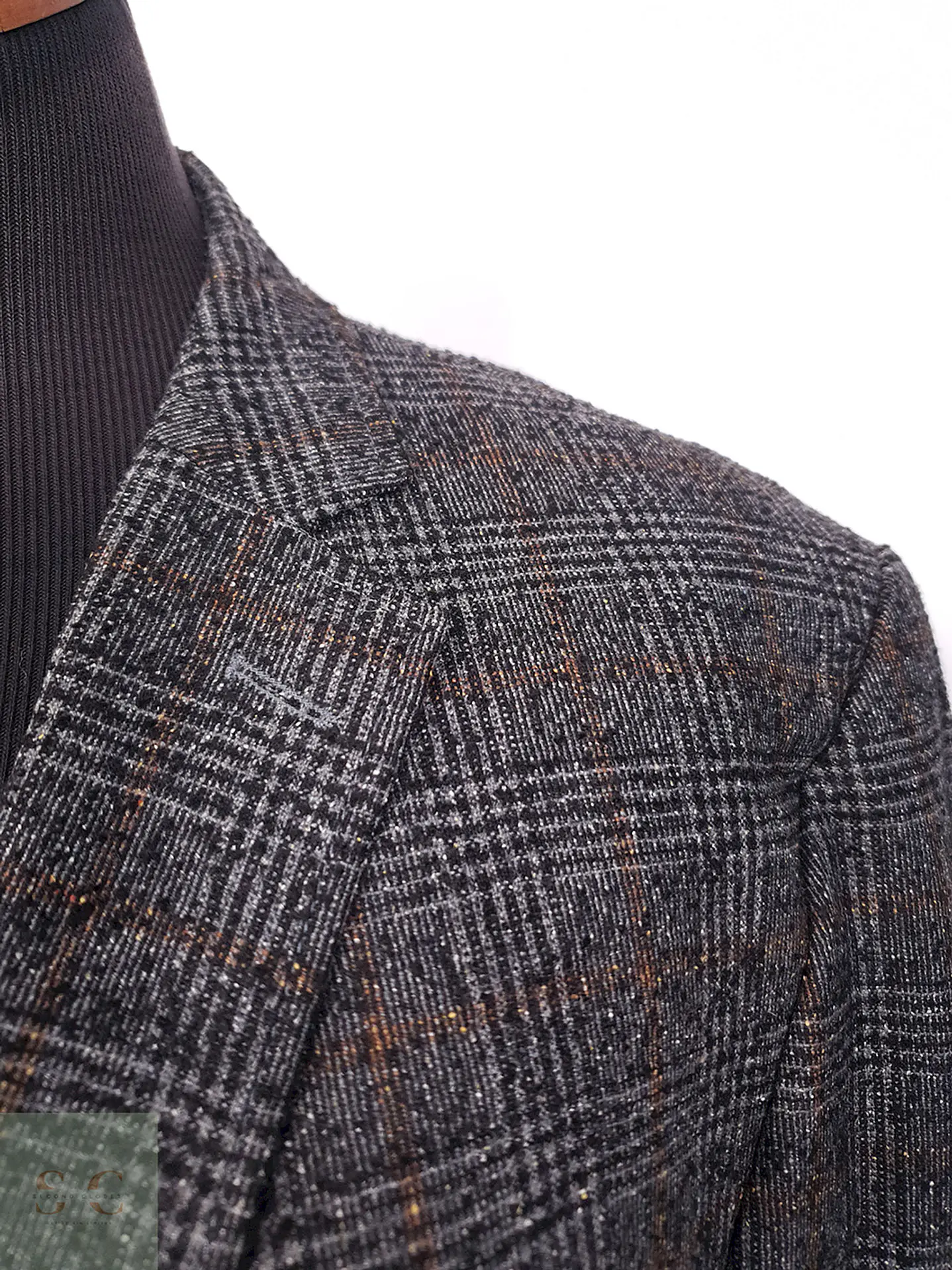 Blazer Carl Gross Príncipe de Gales Plomo Mezcla Lana - Talla XL 5