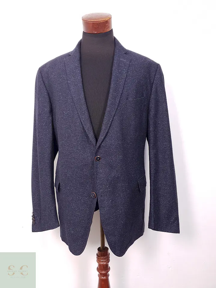Blazer Carl Gross Azul Mezcla Lana Virgen y Seda - Talla XL 1