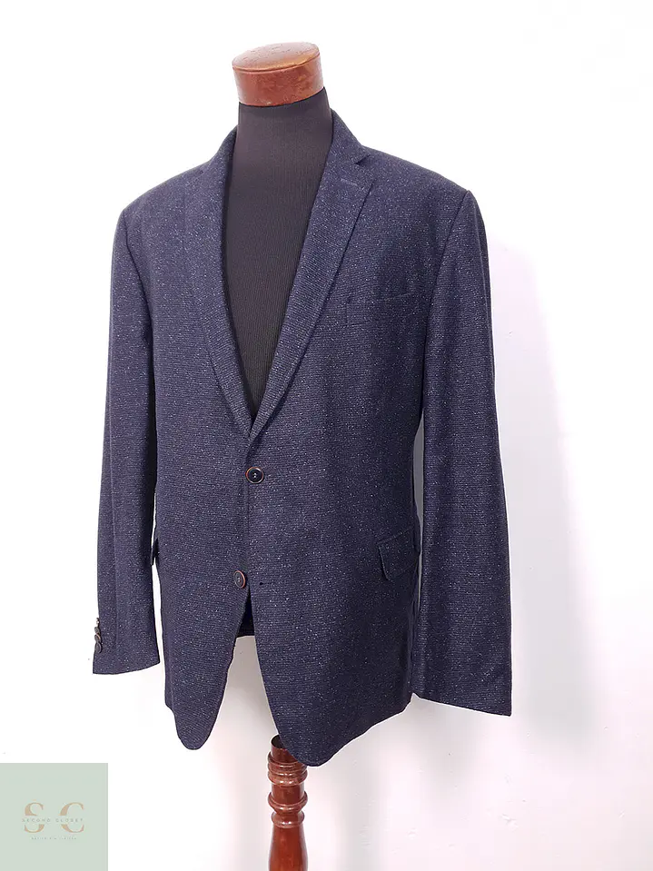 Blazer Carl Gross Azul Mezcla Lana Virgen y Seda - Talla XL 2