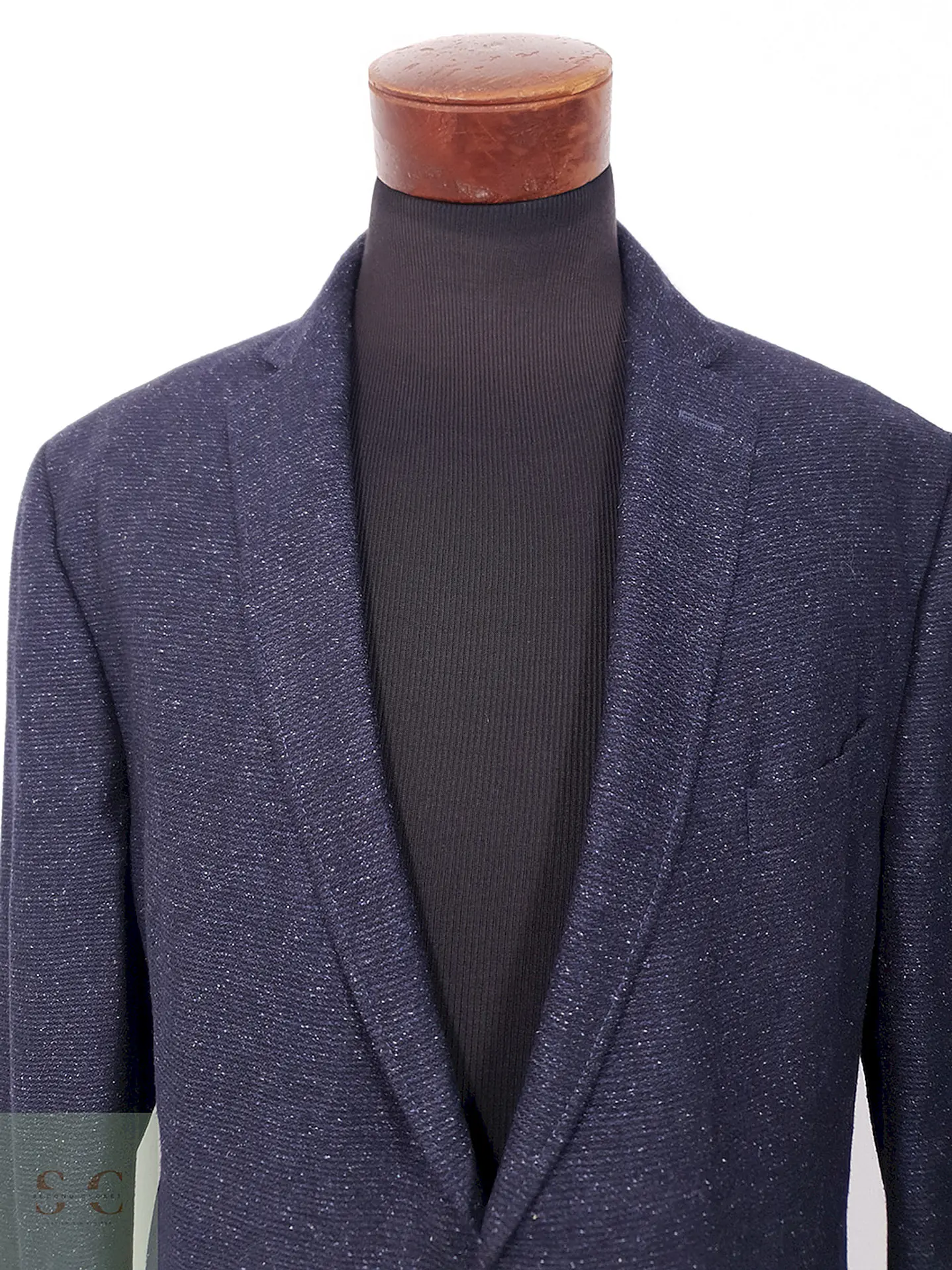 Blazer Carl Gross Azul Mezcla Lana Virgen y Seda - Talla XL 4