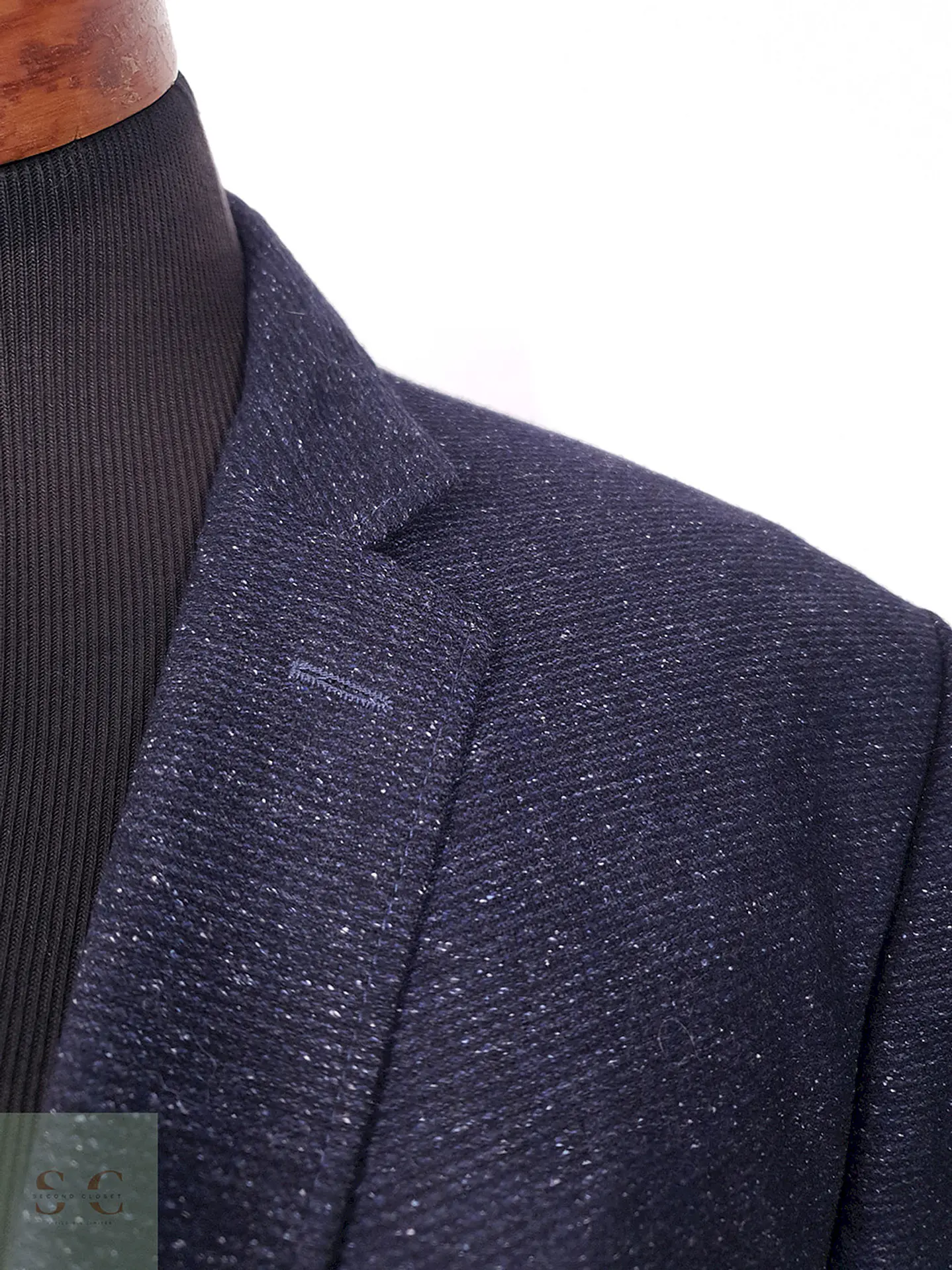 Blazer Carl Gross Azul Mezcla Lana Virgen y Seda - Talla XL 5