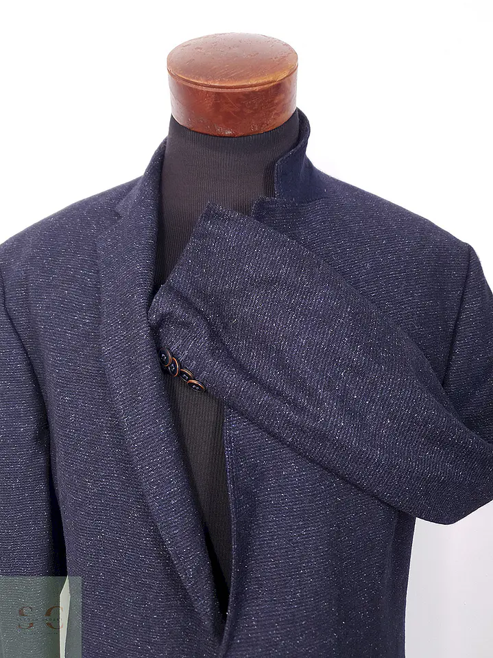 Blazer Carl Gross Azul Mezcla Lana Virgen y Seda - Talla XL 6